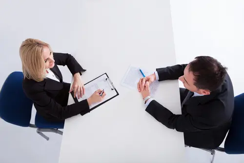 meeting between two businesspeople