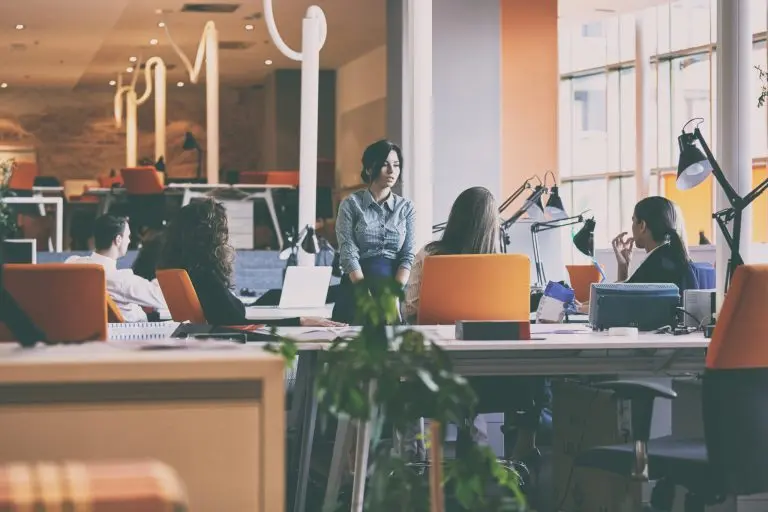 modern open office workspace